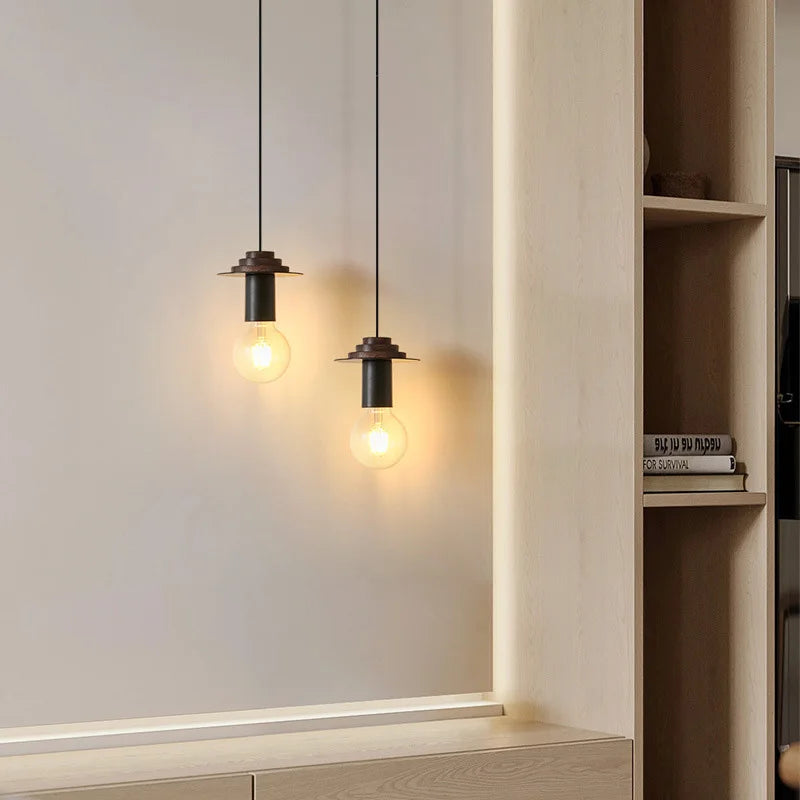 lampe suspendue moderne en bois pour bar