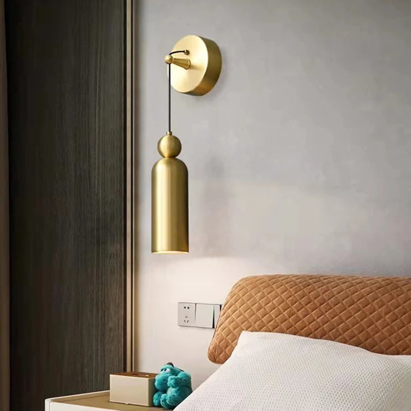 applique murale minimaliste moderne fil réglable en cuivre