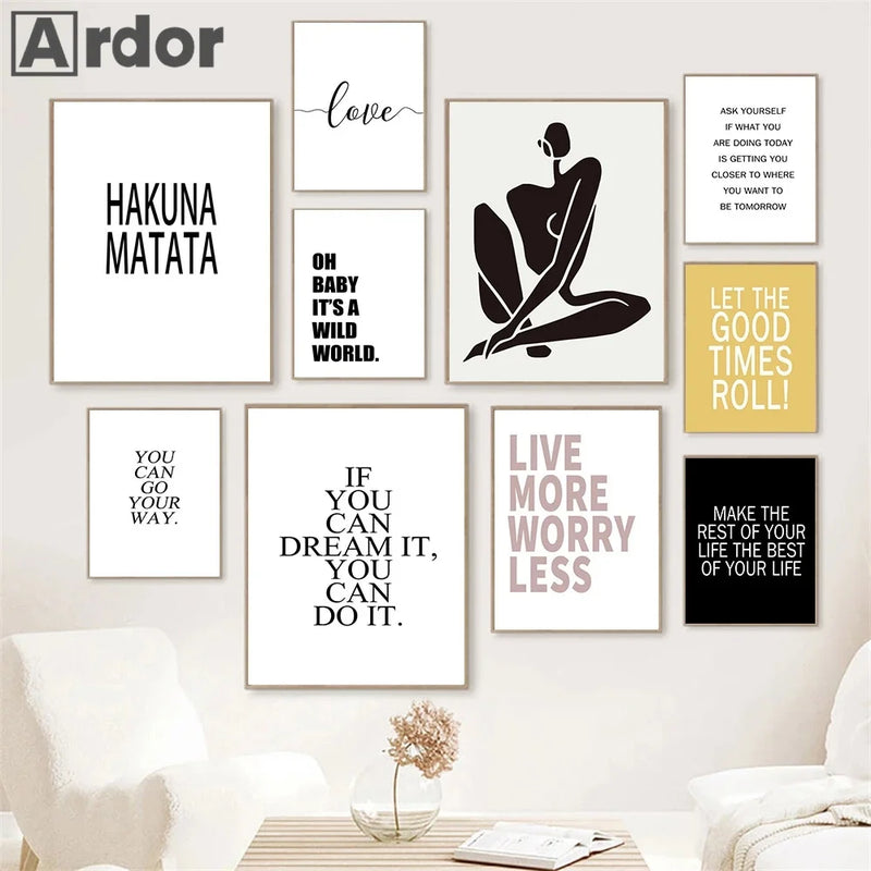 citations de motivation nordiques art mural typographie décorative