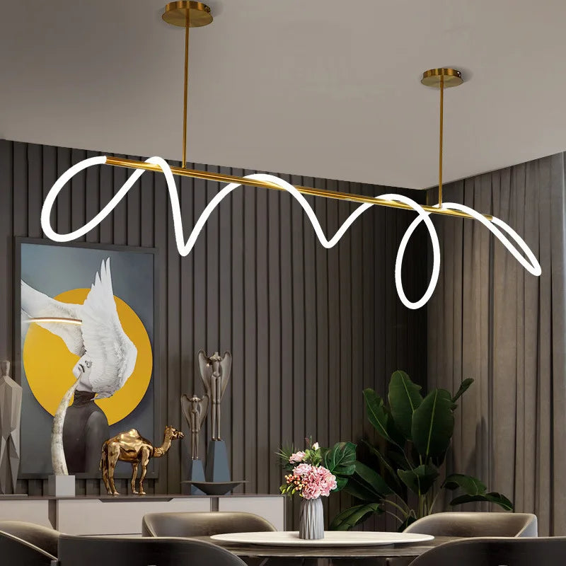 lustre moderne long tuyau led pour décoration maison suspendu