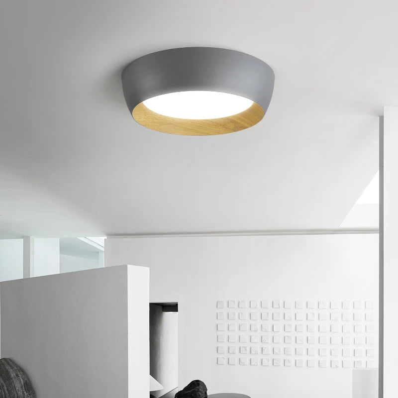 Plafonniers LED nordique pour salon chambre couloir Luminaire blanc noir gris lampe lustres e pendentes