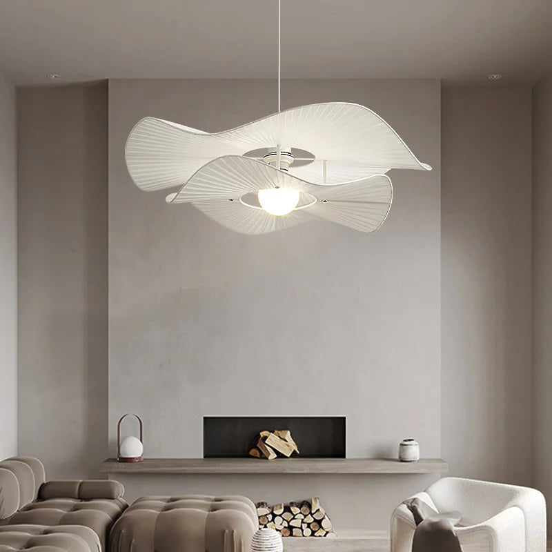 lustre nordique à chapeau en tissu led d'intérieur