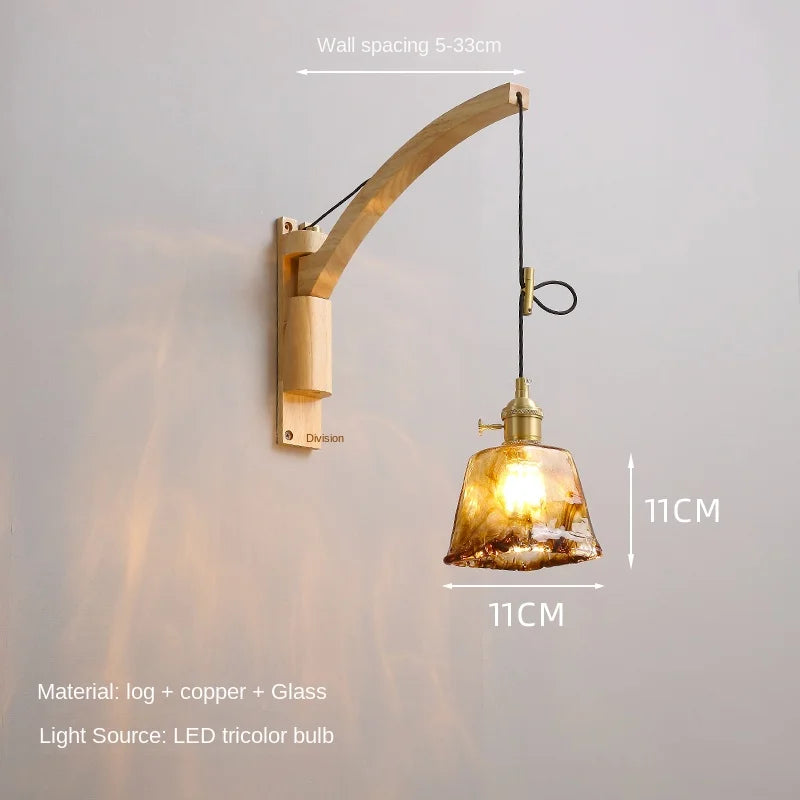 applique murale en bois massif style pêche pour intérieur