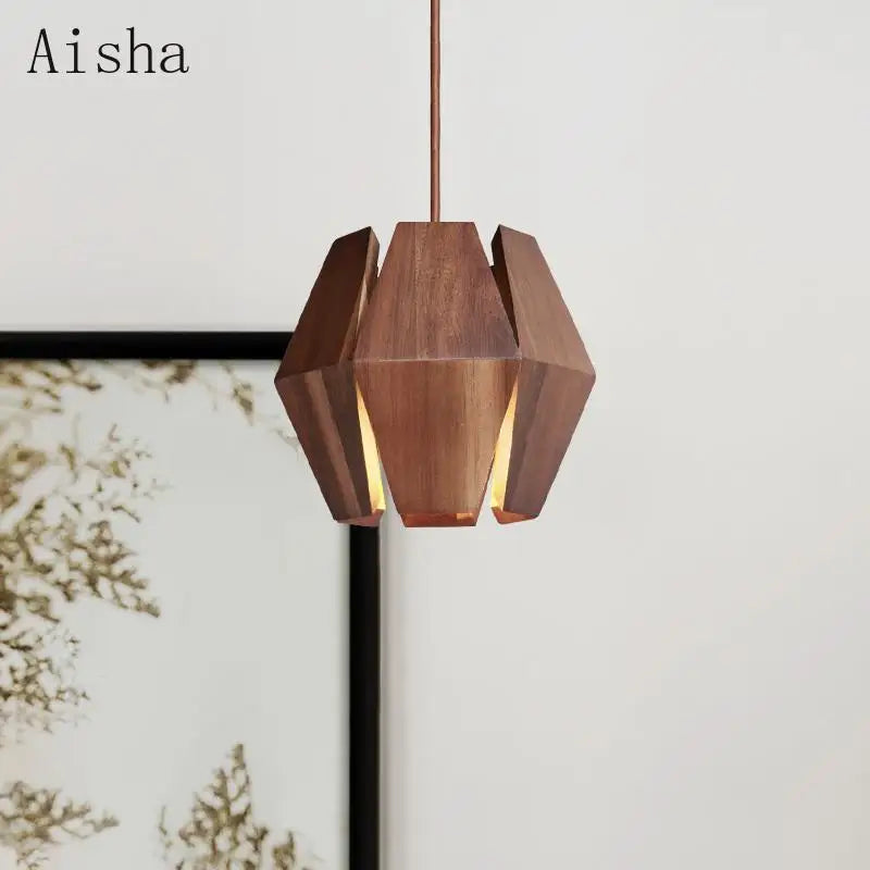 suspension rétro en bois massif pour un intérieur élégant