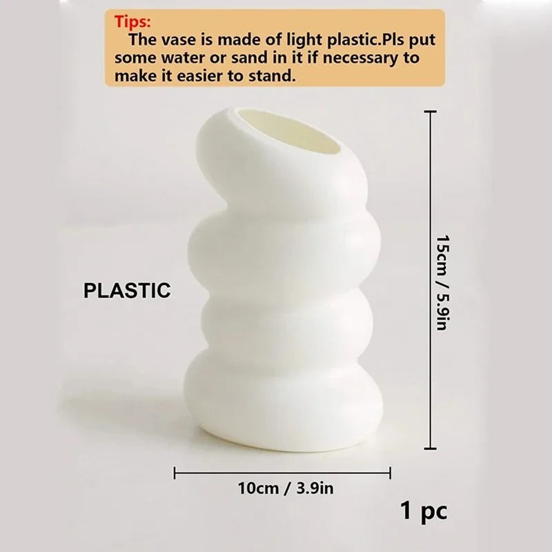 vase en spirale en plastique pour décoration créative de fleurs
