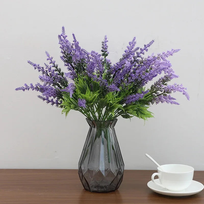 lot de 5 fleurs artificielles lavande pour décoration de jardin