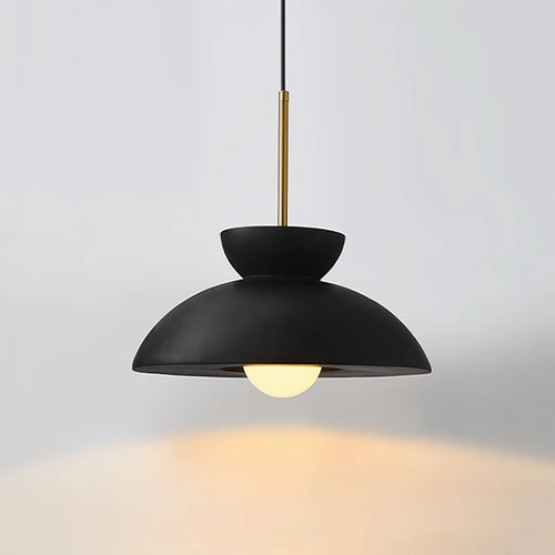 Nordique bol en forme de crème Style suspension moderne Wabi Sabi Restaurant décoratif LED lustre chambre chevet salon