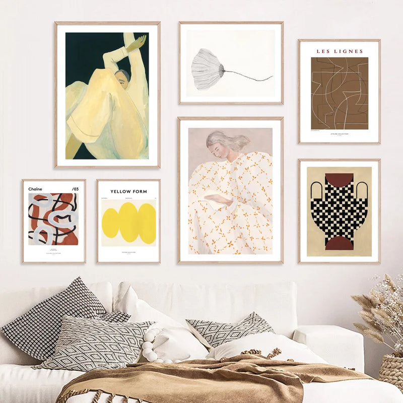 jupe fille ginkgo biloba art mural moderne décoration intérieure