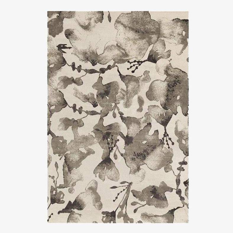 Tapis rectangle à fleurs marrons Sofa