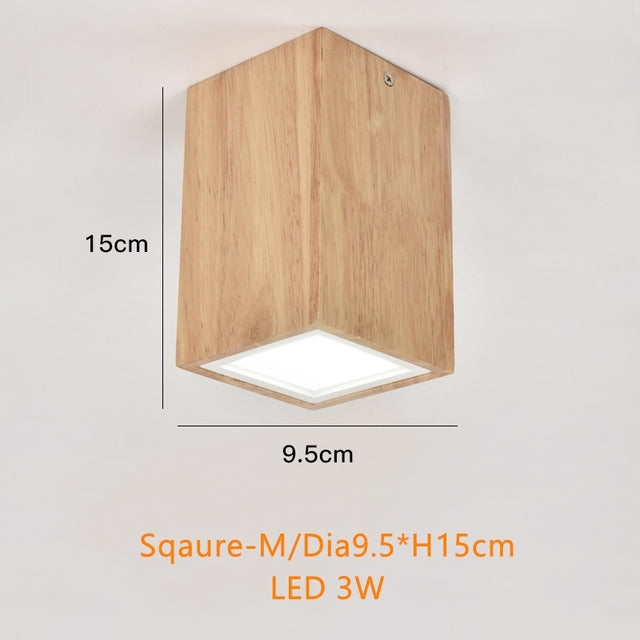 Spot scandinave LED circulaire en bois Rogely