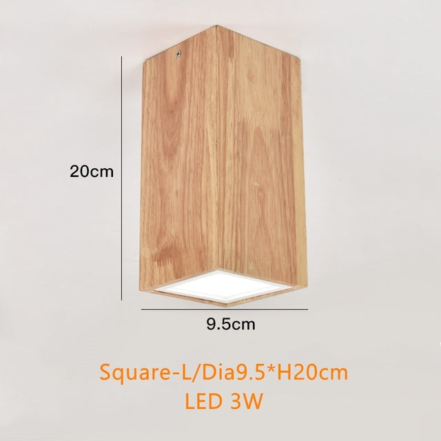 Spot scandinave LED circulaire en bois Rogely