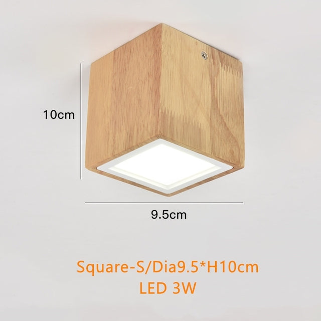 Spot scandinave LED circulaire en bois Rogely