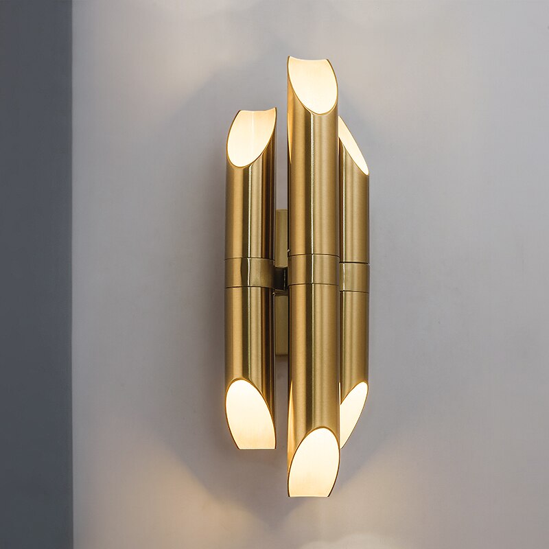Applique murale moderne LED en tube doré Corden