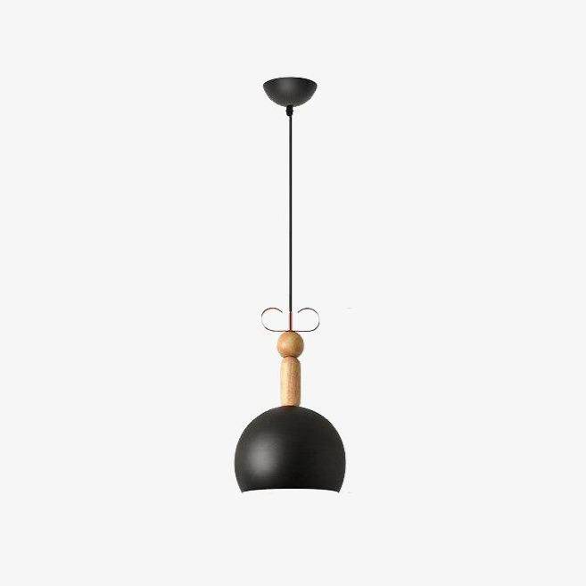 Suspension moderne de couleur et tige en bois