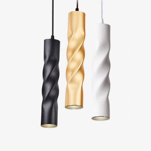 Suspension LED design cylindrique en spirale Pipe