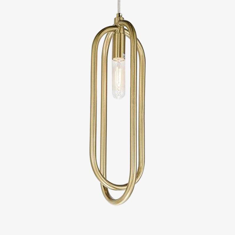 Suspension design double boucle dorée Decoration