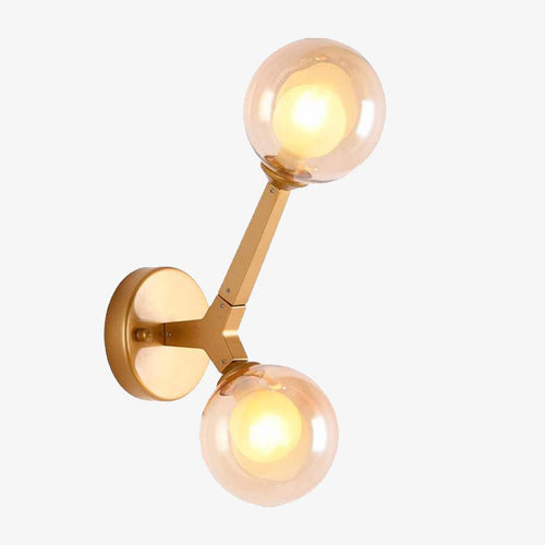 Applique murale design doré avec boule en verre Sconce