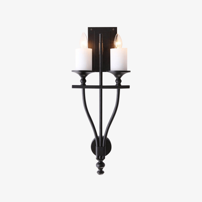 Applique murale retro LED avec deux ampoules en marbre