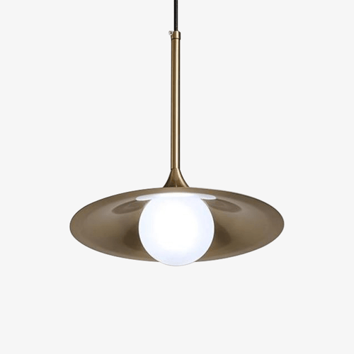 Lustre design LED avec abat-jour doré style Hang