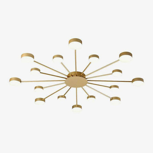 Plafonnier design soleil avec plusieurs ronds LED