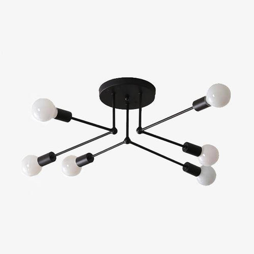 Plafonnier en métal rétro avec plusieurs lampes Personality