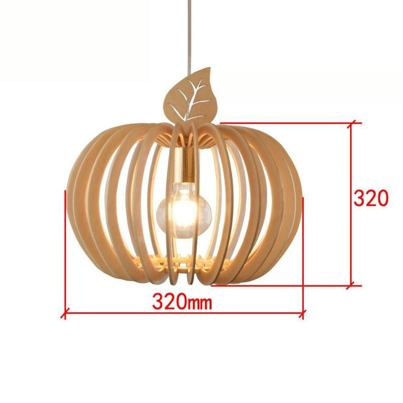 Suspension moderne LED ronde en bois style Ouovo