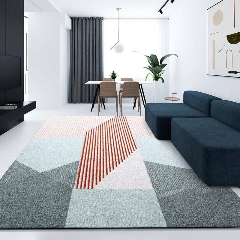 Tapis rectangle moderne style géométrique
