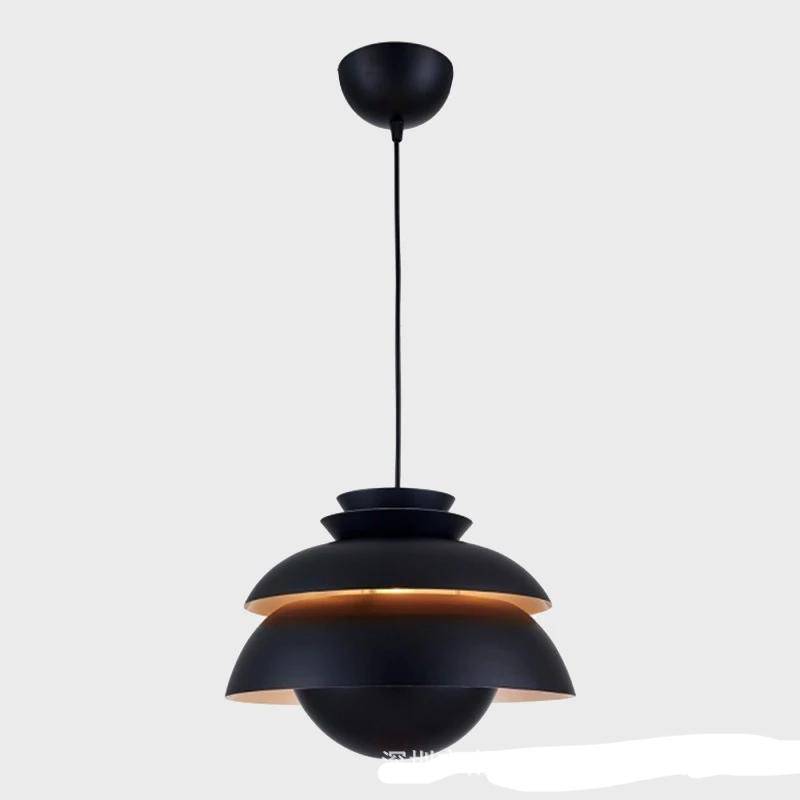 Suspension LED design noire vintage en alumnium