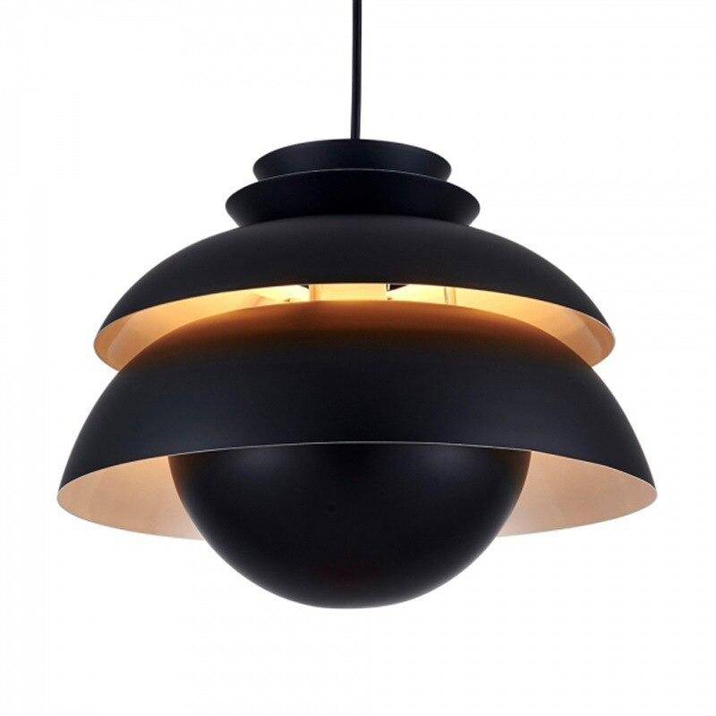 Suspension LED design noire vintage en alumnium