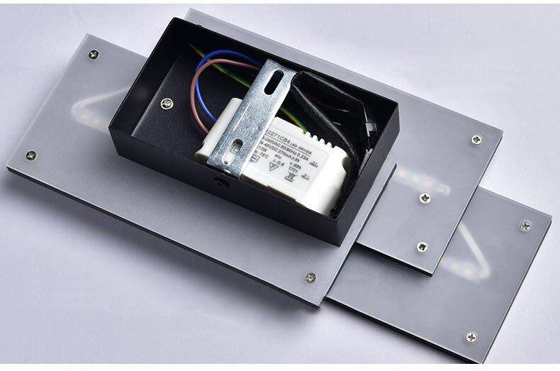 Applique murale LED rectangles en aluminium Painted