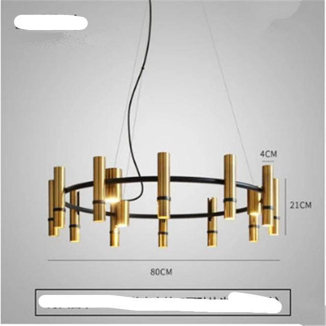 Lustre design à spots tube dorés