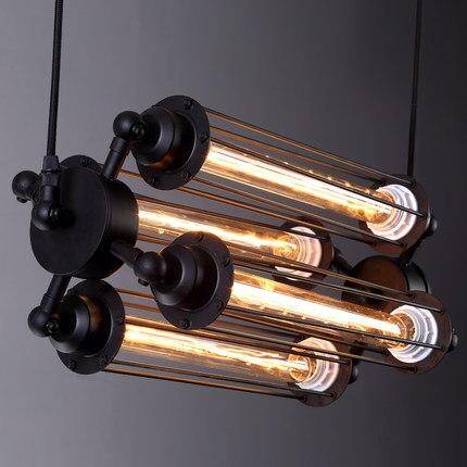 Suspension industrielle LED avec ampoule et abat-jour métal rétro