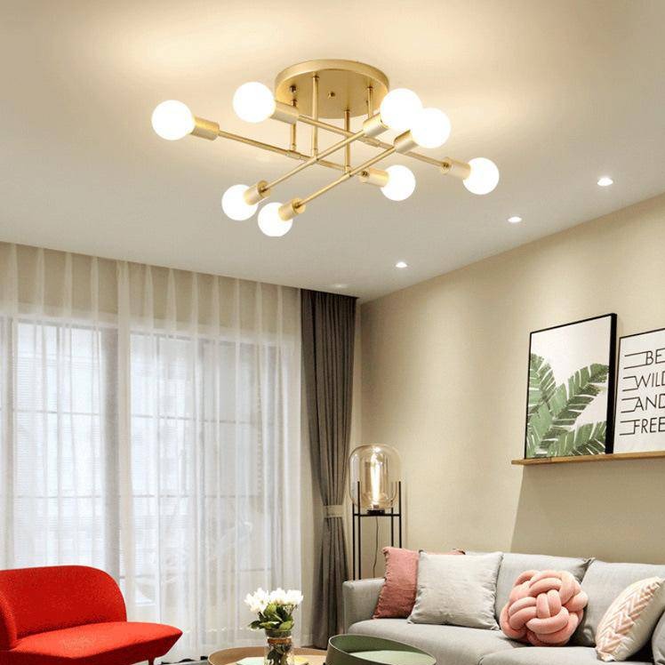 Plafonnier design en métal à plusieurs lampes Rod