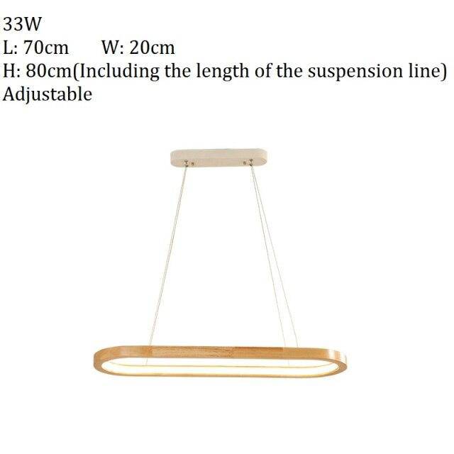 Lustre design à LED avec anneau en bois Light