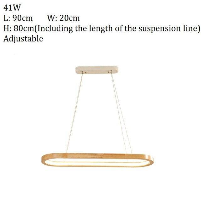 Lustre design à LED avec anneau en bois Light