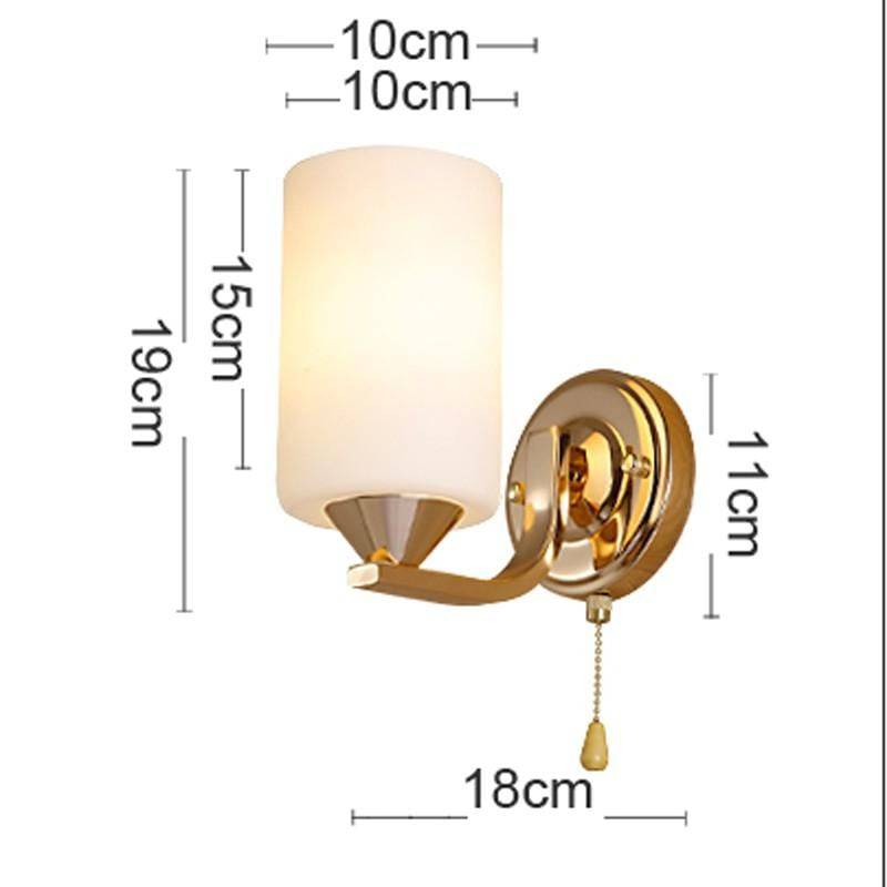 Applique murale chromée doré et abat-jour cylindrique Sconce