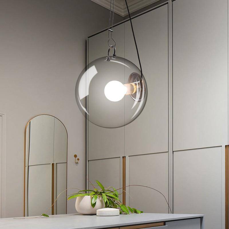 Suspension design LED sphère en verre Octave