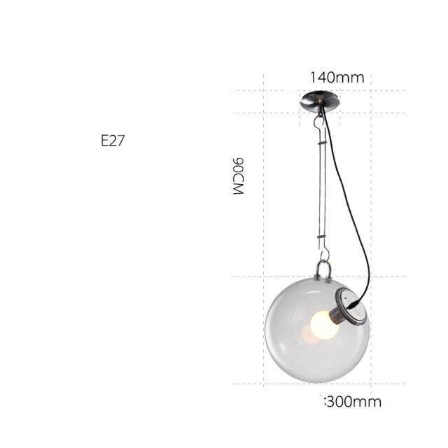 Suspension design LED sphère en verre Octave