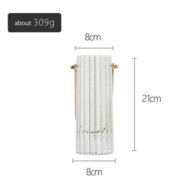 Vase moderne transparent style striped Glass