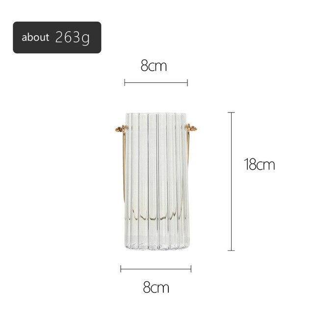 Vase moderne transparent style striped Glass