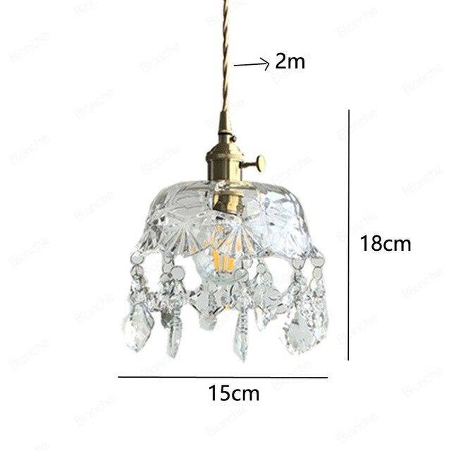 Lustre design LED en verre cristal style rétro