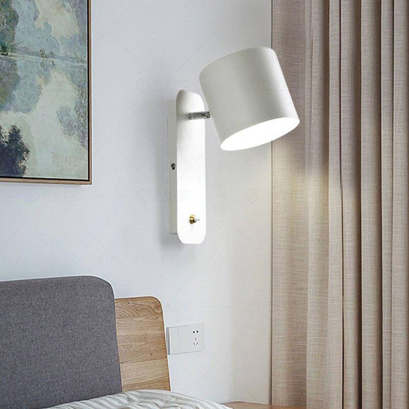 Applique murale moderne LED aux formes arrondies en métal et bois Nordic