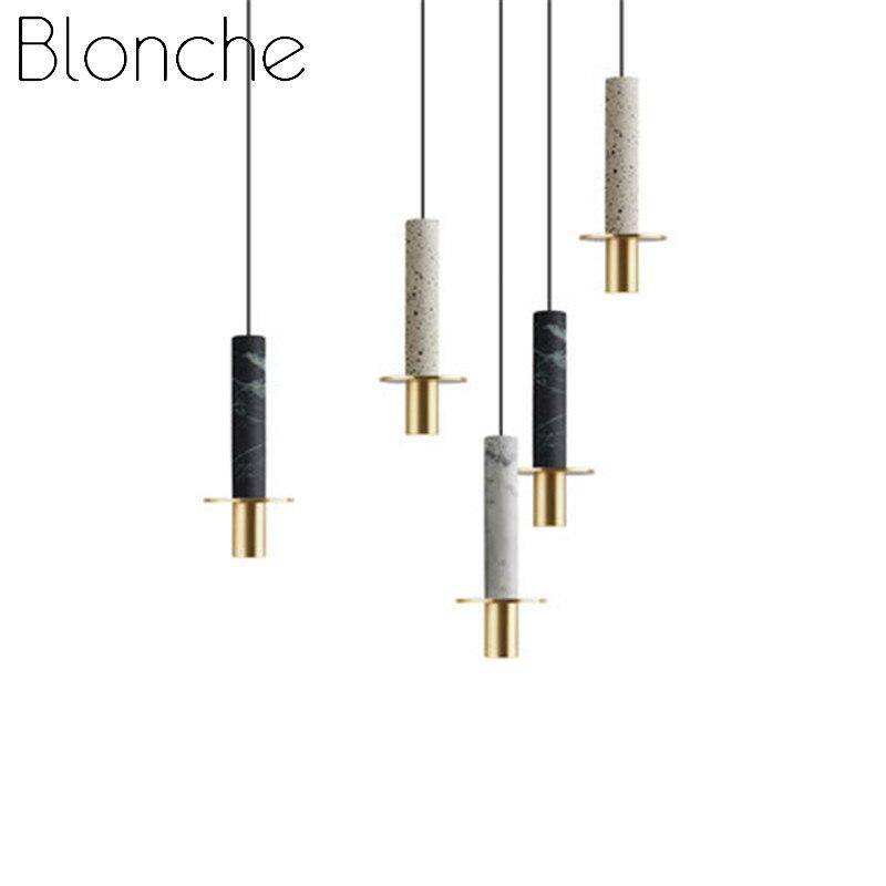 Suspension design à LED en ciment terrazzo style Luxury
