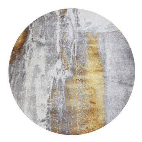 Tapis design rond gris avec tâches dorées Thick D