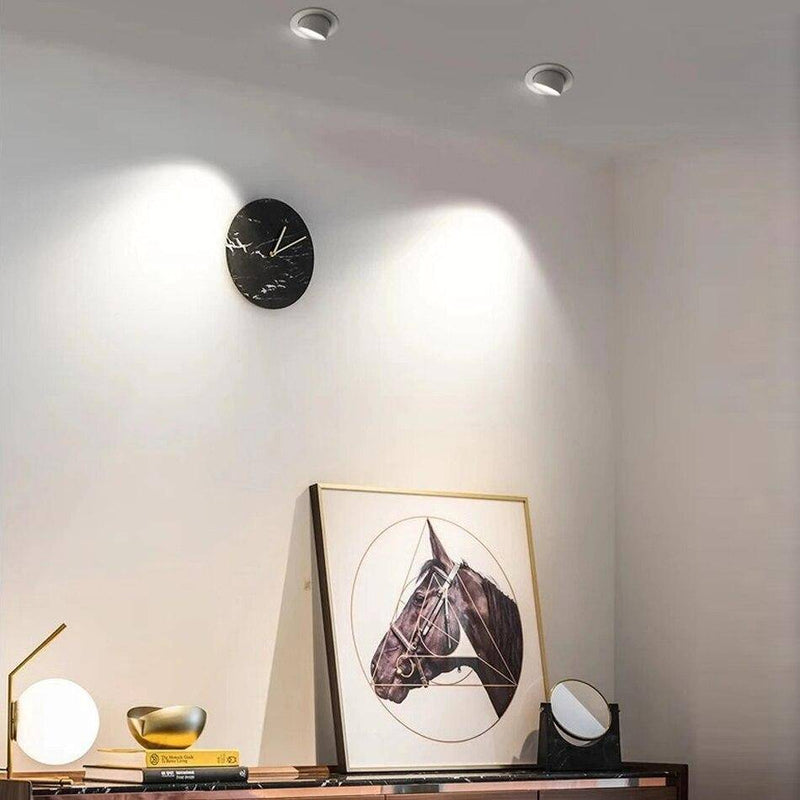 Spot rond à LED pivotable à 360° en aluminium blanc