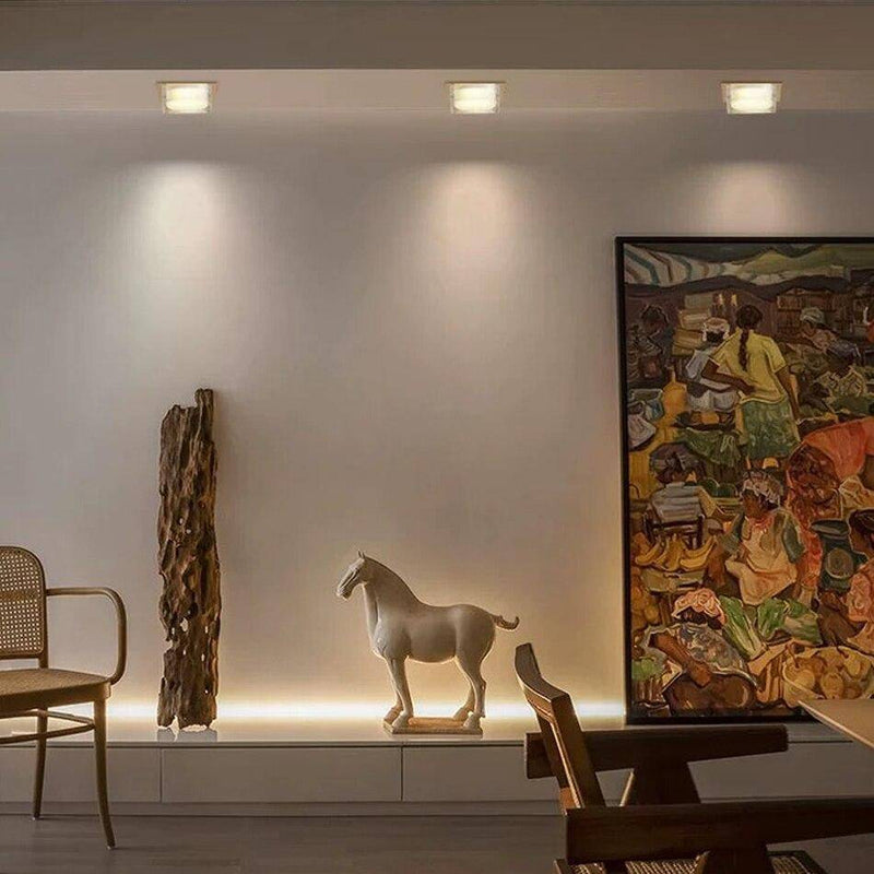 Spot design carré LED style chromé