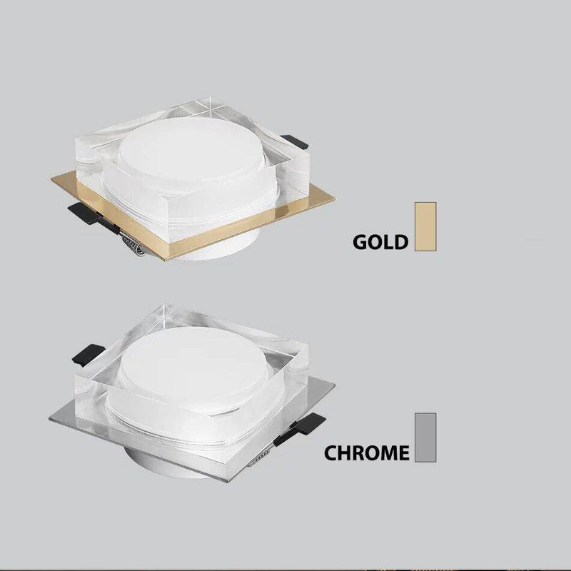 Spot design carré LED style chromé