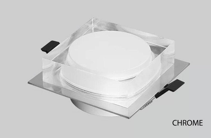 Spot design carré LED style chromé