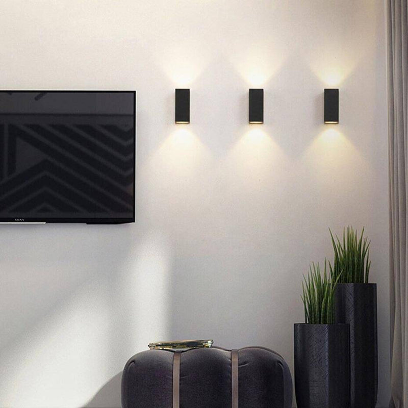 Applique murale moderne LED en cube noir Deco