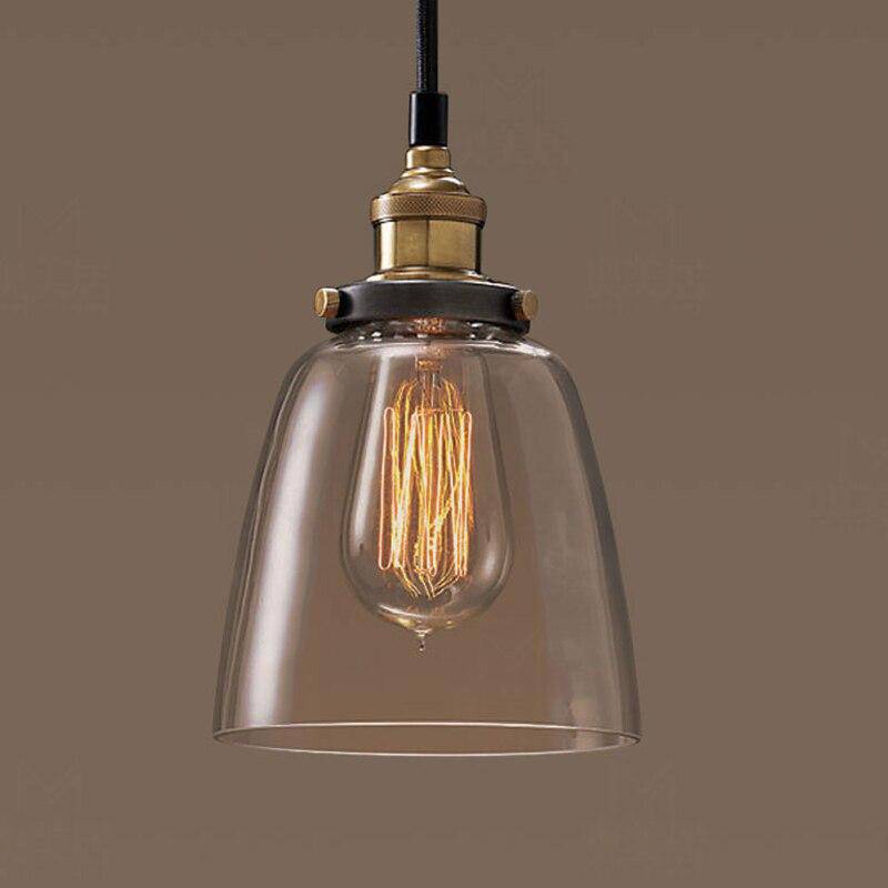 Suspension LED avec abat-jour en verre vintage